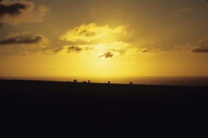 Sunset just before the Green Ray, Lundy, 1988